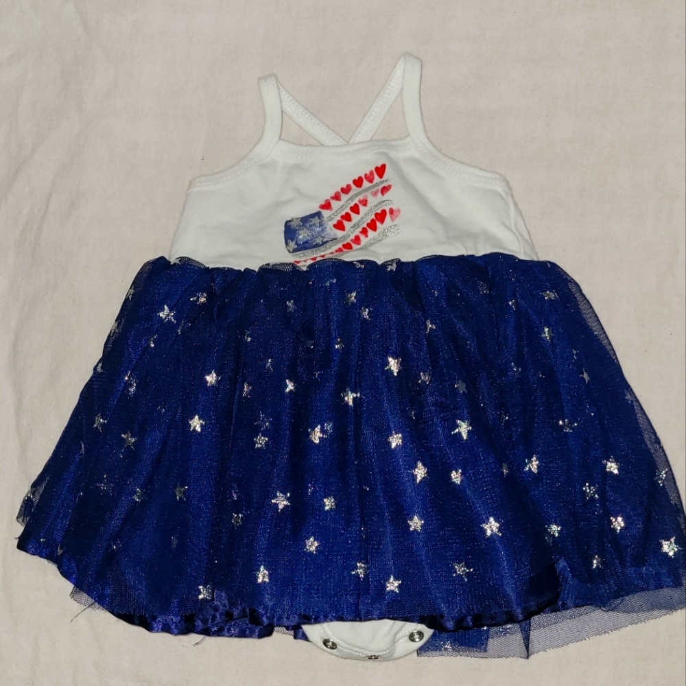 Baby starters 4th July dress with crotch snap size 0-3 months